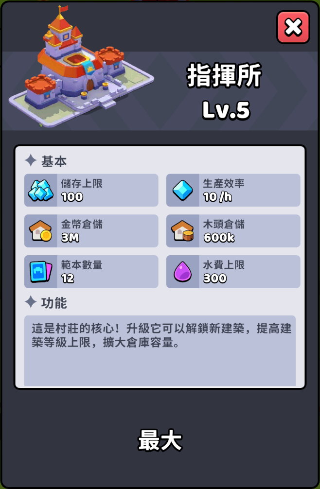 指揮所 Lv.5 介面截圖